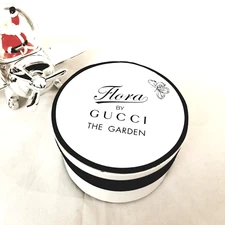 Gucci ~ Gucci Flora Collection " The Garden " White container 5" Diameter Ronde