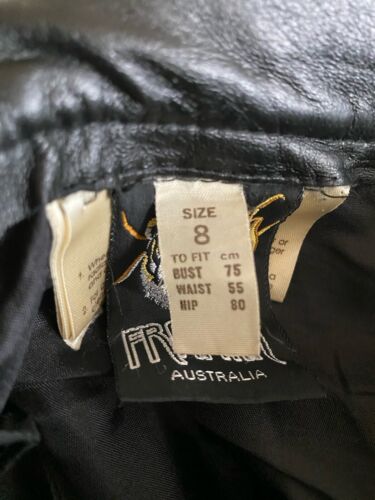 Vintage Leather Frantik Black Skirt Calf Length Size 8. In Excellent Condition - Picture 5 of 5