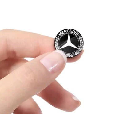 Benz 3x Schlüssel 14mm Funkfernbedienung Emblem Logo Aufkleber Alu Mercedes 