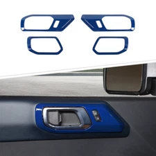 4x Inner Power Door lock Handle Bowl Cover Trim Bezel Blue For Ford Bronco 2021+