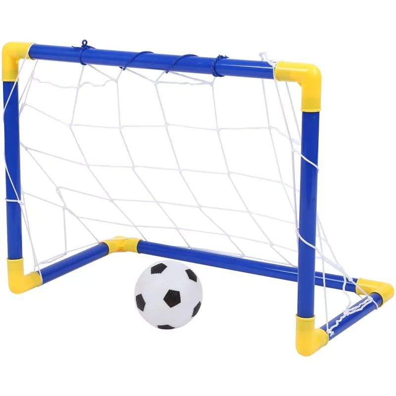 Indoor Mini Folding Football Soccer Ball Goal Post Net Set+Pump Kids Sport