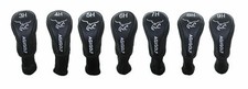 AGXGOLF Hybrid Golf Club Head Covers Long Neck Set of 7 Black for 3 4 5 6 7 8 9