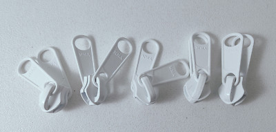YKK #10C Double Pull Non-Locking Sliders for YKK #10 Coil Chain White [5 Pack]