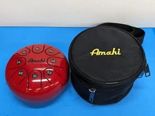 Amahi 6" Steel Tongue Drum Red with Case. No Accessories.