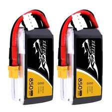 2X Tattu 850mAh 11.1V 75C 3S Lipo Battery XT30 Plug For RC Drone FPV Quadcopter