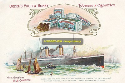 rp09334 - White Star Line - Liner - Oceanic - Ogdens Tabak Werbung - Druck 6x4