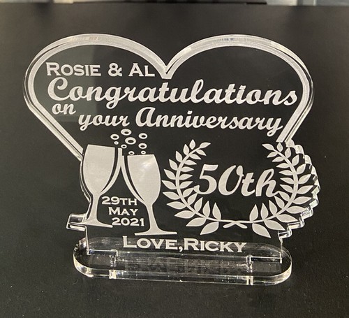 personalised Anniversary Gift Keepsake 1st 25th FREE GIFT BAG 30 40 50 60 75 - Picture 2 of 5