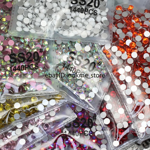 1440pcs 5mm ss20 Crystal Glass Flatback Rhinestones Gems Nail Art Crafts Beads - Picture 2 of 75