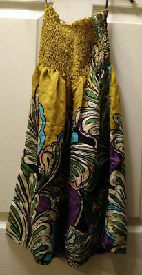 GLAM Toddler's S (4 yrs old) Shoulderless Hobo Dress Mustard YellowMade in USA