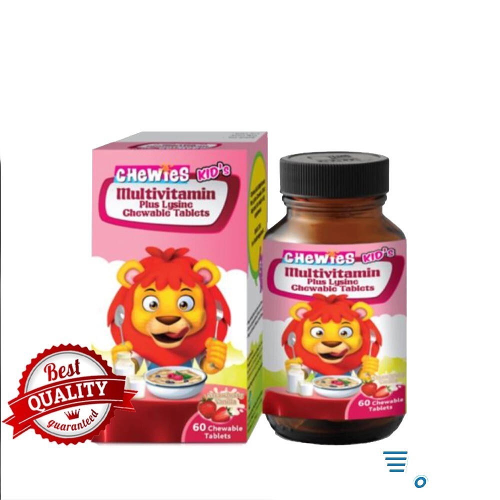 Chewies Children Chewable Multivitamin Plus Lysine 60  Free Shipping  X 7pcs