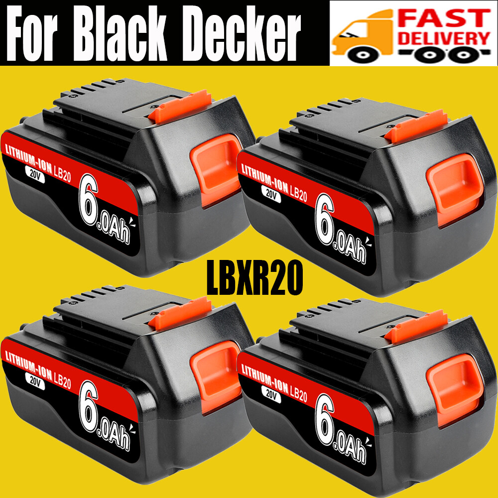 1-4 Pack 20V 6.0Ah Lithium-ion Battery Compatible with BLACK+DECKER LBXR20 LBX20 LB20
