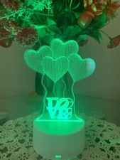 3D illusion Visual Night Light 7Colors Change LED Desk Table LampDecoration Gift