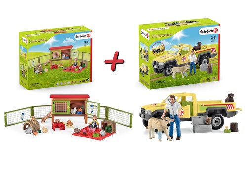 Schleich Granja Mundo Set - Tierarztbesuch De Granja + Picnic Con Animales