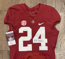 Kalen DeBoer SIGNED Alabama Crimson Tide Game Issued Football Jersey w/ JSA COA