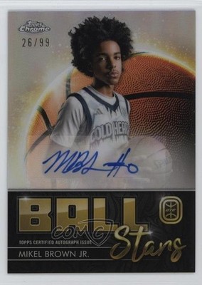 2023 Topps Chrome OTE Overtime Elite Ball Stars 26/99 Mikel Brown Jr Auto 0nm7