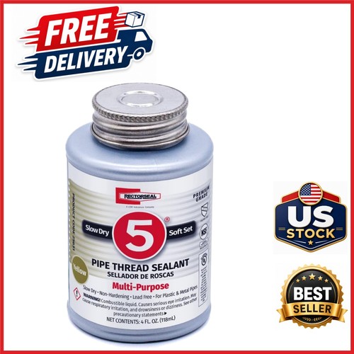 Slow Drying Pipe Thread Sealant 4 oz Lead Free for Easy Application & Breakout