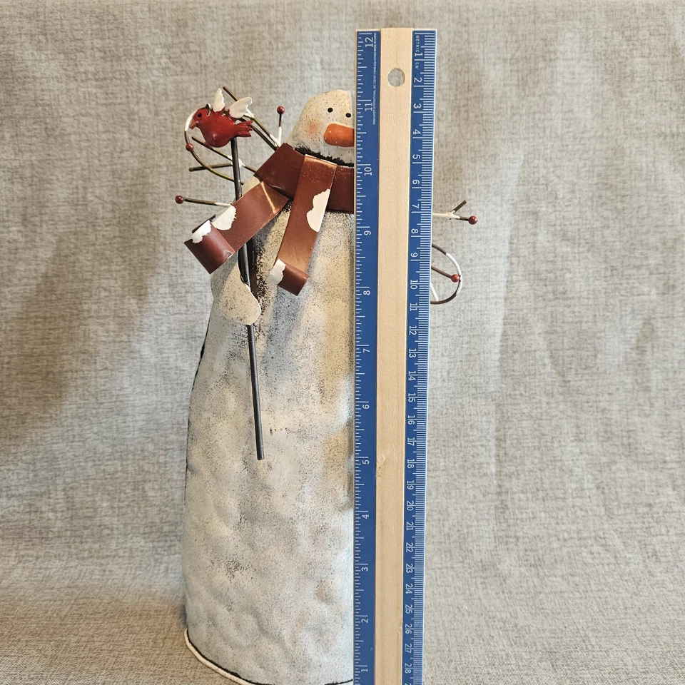 Primitivo Rústico Metal Decorativo Muñeco de Nieve Ángel Pala Pájaro Casa Navidad Foto 2 de 4