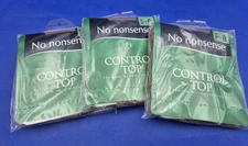 No Nonsense Control Top Pantyhose Tan Size B Sheer Toe 3 Pairs NEW