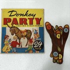 Vintage Parker Brothers Donkey Party Game Printed On Cloth With 24 Tails Set