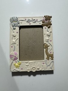 90s Baby Picture Frame Nursery Decor Elephant Bear Giraffe Train Pastel 4x6 Cute