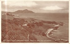Whiting Bay & Heilige Insel von Largiebeg Arran geparktes Auto Schottland Postkarte (K929)