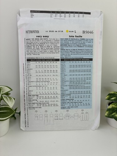 Wrap Dress Top Pants Size 16-22 Pattern 5046 Scalloped Sleeveless Uncut - Picture 2 of 2