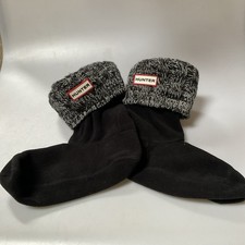 Hunter Original Tall Cable Knit Cuff Boot Socks Black Size M 5-7