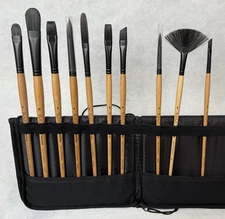 Catalyst by Princeton Polytip Bristle set of 10 in case/brush easel--UNUSED