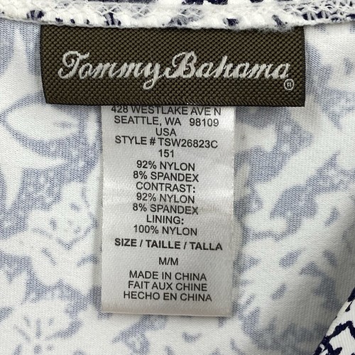 Tommy Bahama Babydoll Island Dress M Tropical Foam Cup Spa A Line Beachy - Picture 10 of 12