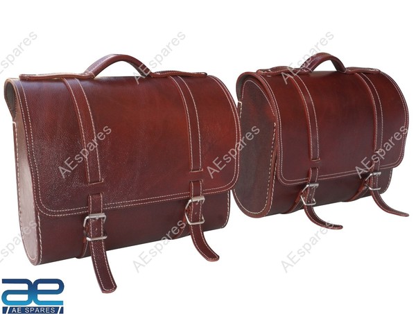 Leder Sattel Beutel Brown FüR Royal Enfield Interceptor 650 Gt Continental 650-image
