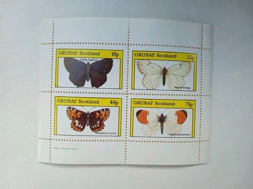 Scotland - Wild Butterflies 4 Stamps Sheet MNH , Grunay