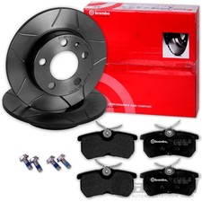 brembo GESCHLITZTE BREMSSCHEIBEN + BELÄGE HINTEN für FORD FIESTA MK6 + FOCUS MK1
