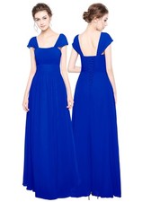 Straps Chiffon Maxi Long Formal Bridesmaid Prom Party Evening Wedding Dress