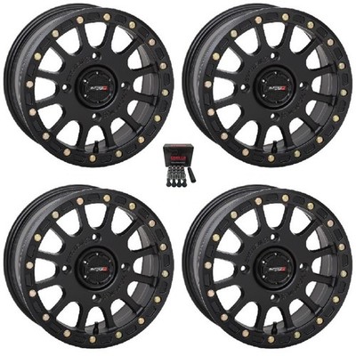 System 3 SB-5 Beadlock 15x10 Wide Wheels Black Can-Am Maverick X3 (4)