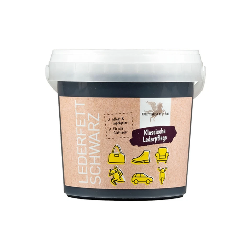 B & E Lederfett 2 x 500 ml - schwarz + farblos - Glattleder Pflege Lederpflege - Bild 3 von 3