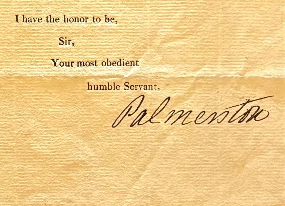 Lord Palmerston UK Prime Minister Framed 54cmx32cm 100% Hand Signed Letter & COA - Image 4 of 4