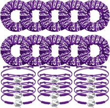 20 Pcs Cheerleader Bracelet Cheer Sport Hair Scrunchies Cheerleader Purple