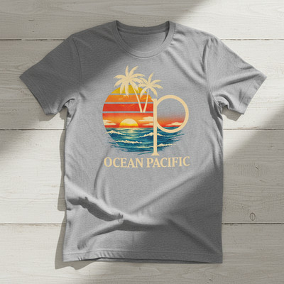 Ocean Pacific OP Surf Shirt, Vintage 80s Surf Tee, Retro Logo