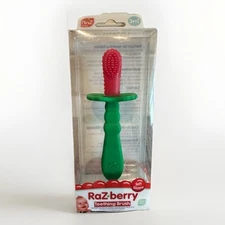 RaZbaby RaZberry Baby Toothbrush Soft Silicone Teething Brush BPA Free 3m+