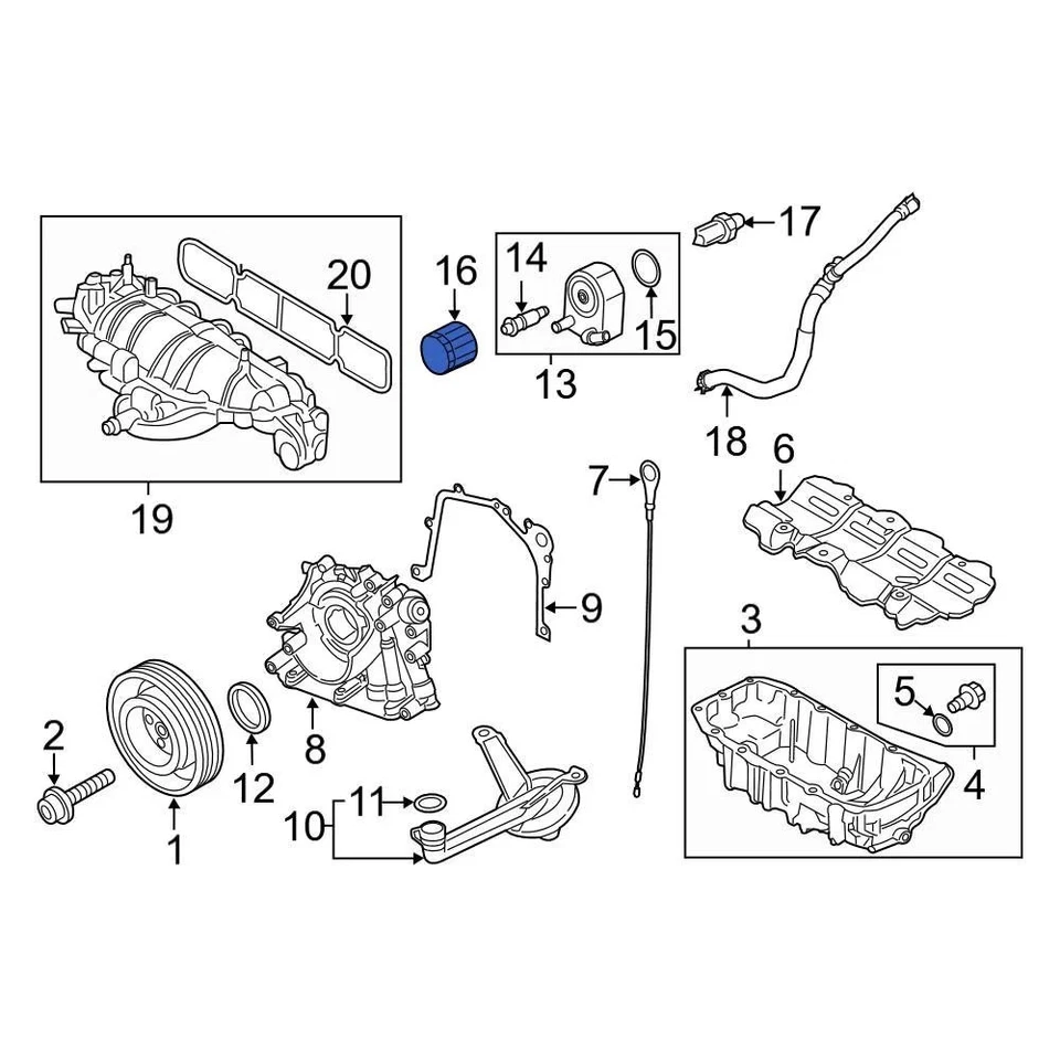For Ford Mustang 2015-2023 Ford BE8Z6731AB Engine Oil Filter — 第 2/4 张图片