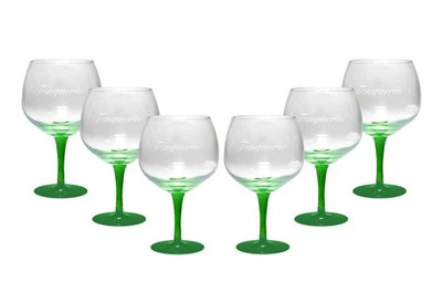 Tanqueray 6er Set Gin COPA Ballonglas, grüner Stiel 30cl