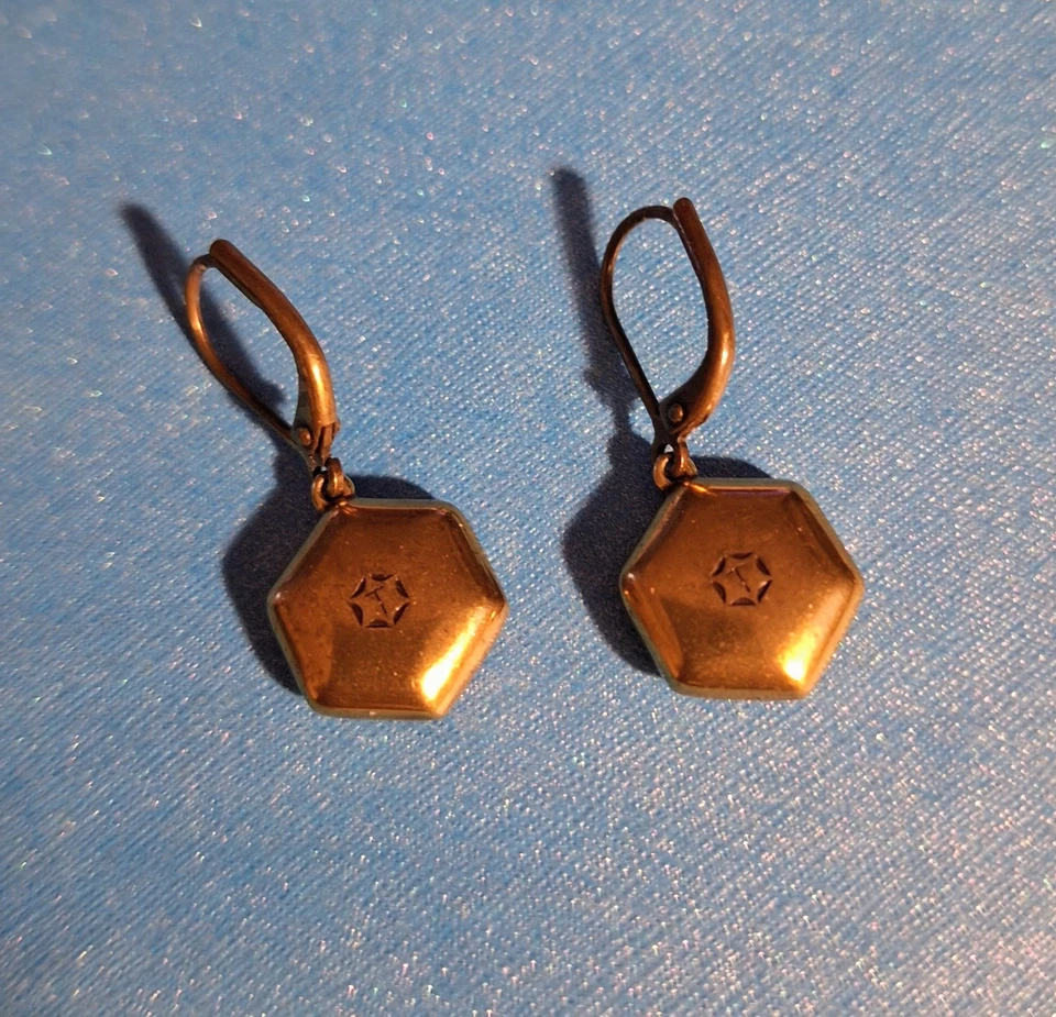 Nuevos Pendientes LuLu Cristal Piedra de Toque de Swarovski Latón Antiguo Ámbar Cristal Foto 3 de 3