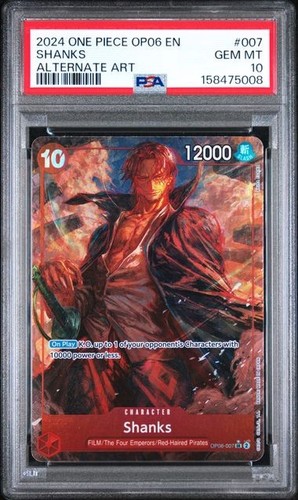 Shanks OP06-007 Alternate Art · OP06 PSA 10, eBay listing photo