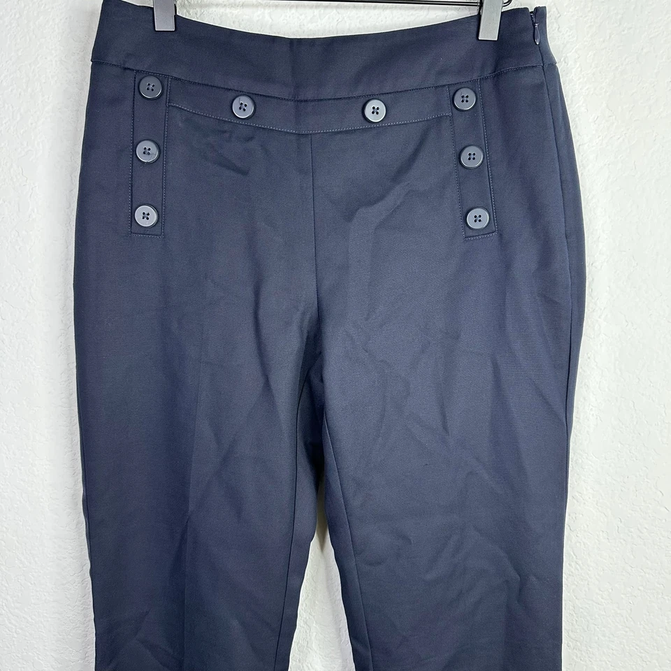 Pantalones Cabi Mujer Talla 4 Azul Acampanado Marinero Botones Carrera Oficina Trabajo Pantalón Foto 3 de 4
