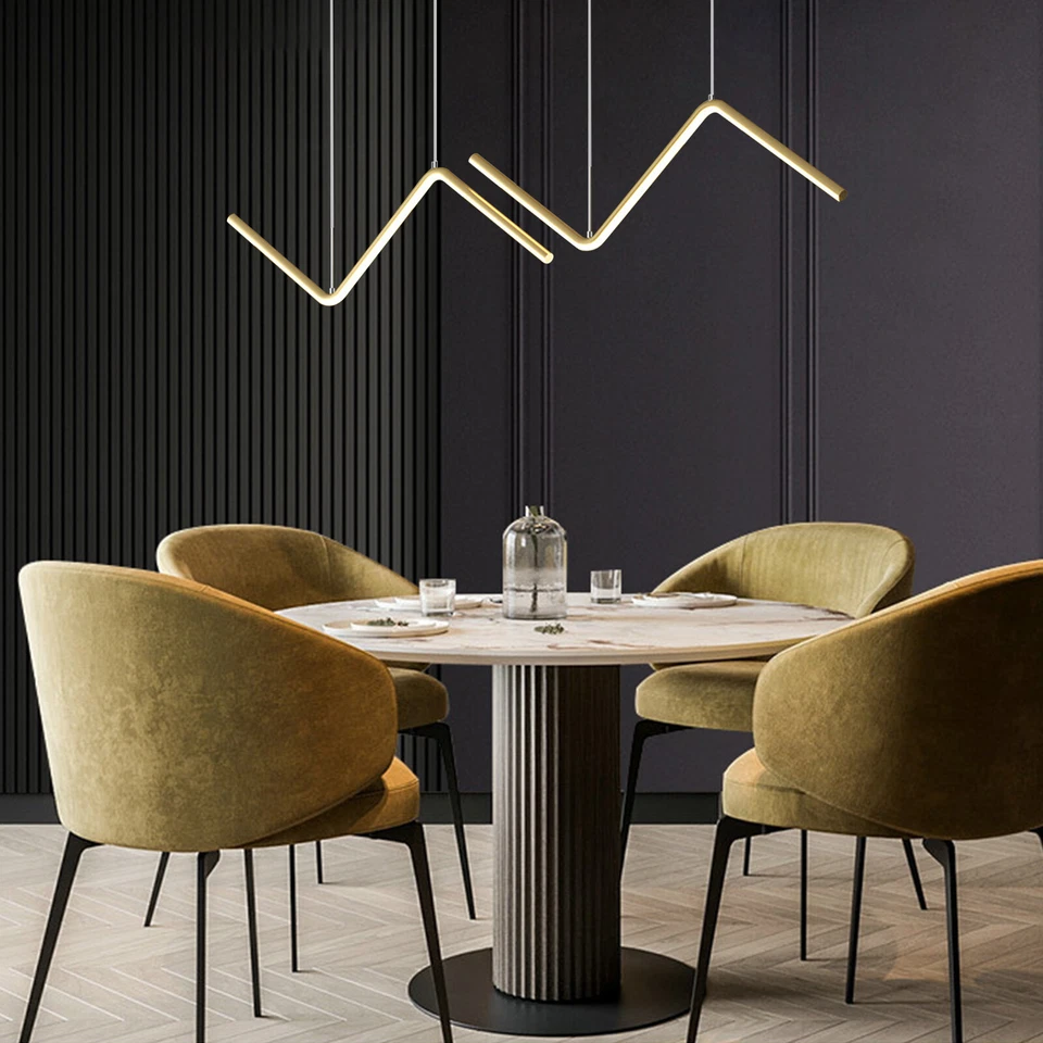 Modern Chandelier LED Ceiling Lamp Line Hanging Pendant Light Lighting Fixture - Image 2 of 4