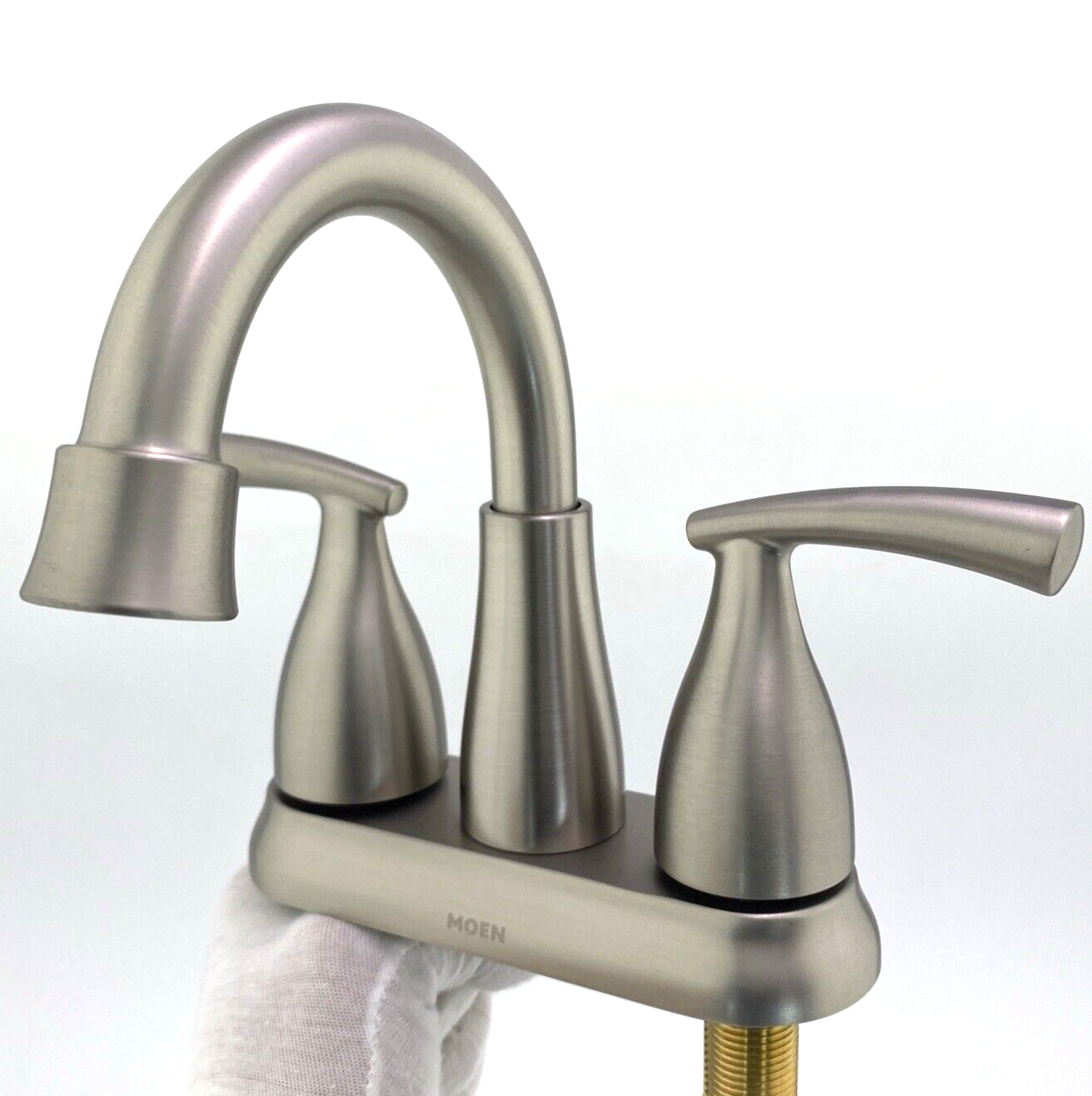 🆕 MOEN 84128SRN Essie 4" Centerset 2Handle Bathroom Faucet Brushed