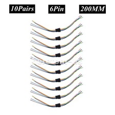 10Pairs JST 6-Pin SM Plug Male and Female Connctor Adapter Cable 200mm Wire