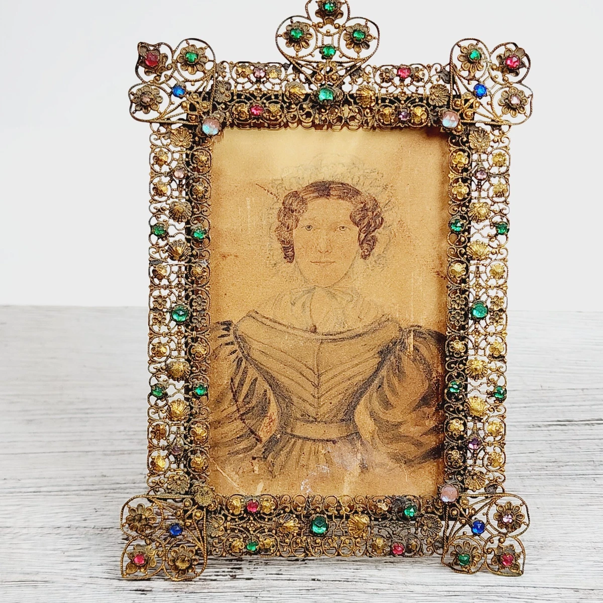 Antique Jeweled Picture Frame In Antique Picture Frames for sale