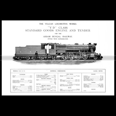 Photo T.000148 STEAM LOCOMOTIVE YD 211 ASSAM BENGAL RAILWAY ABR INDIAN TRAIN