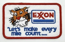 Exxon Gasoline Gas Oil Station Tiger Sew Iron On Hat Patch Retro Vintage Style